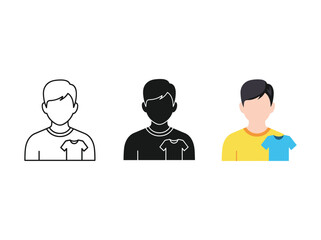 Male profile icons set