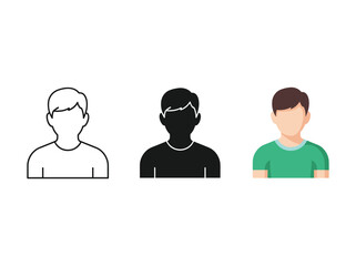 Fototapeta premium Three Men Profile Illustration