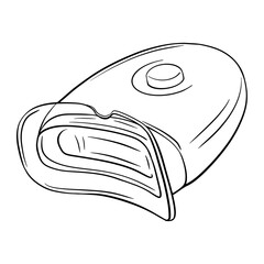 LED Light Teeth Whitening Gadget. Isolated icon on the transparent background. Hand drawn digital illustration. SVG