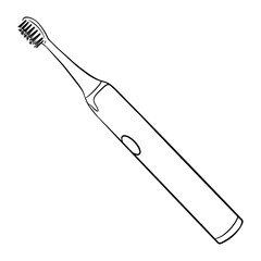 Electric toothbrush. Isolated icon on the transparent background. Hand drawn digital illustration. SVG