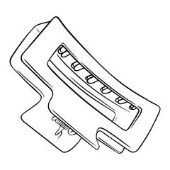 Claw Hair Clip. Isolated icon on the transparent background. Hand drawn digital illustration. SVG