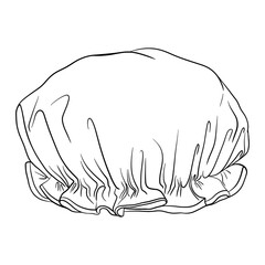 Hair Protection Shower Cap. Isolated icon on the transparent background. Hand drawn digital illustration. SVG