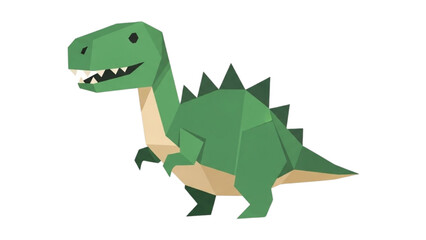 Fototapeta premium Abstract geometric dinosaur illustration in green hues, bringing a modern twist to ancient reptiles