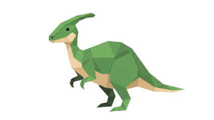 Obraz premium A flat graphic illustration of a green Parasaurolophus dinosaur