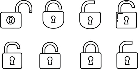Collection of open and closed locks in various states
