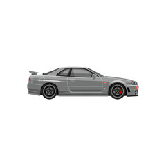 Fototapeta premium Jdm sports car icon logo flat vector design