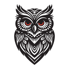 Fototapeta premium Mystical Owl Silhouette Vector | Monochrome Bird Illustration