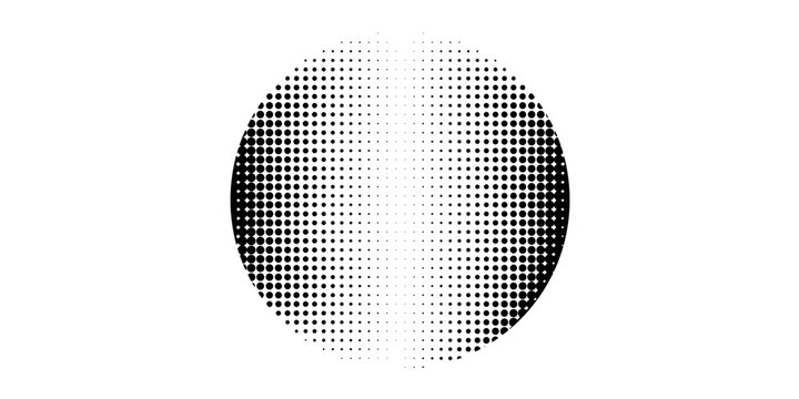 Collection of halftone circle frames dotted background. The round border icon uses a halftone random circle dot raster texture. Grunge circular stains eps 10