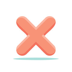 Obraz premium Simple Cross Icon Illustration in Peach Isolated on White Background