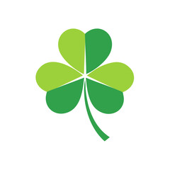 Simple Stylized Green Shamrock Illustration for Saint Patrick's Day Irish Holiday Luck and Celebration in Vector Format