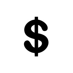 Fototapeta premium Dollar Sign Icon Black Symbol Currency Economy Finance Business Banking Investment