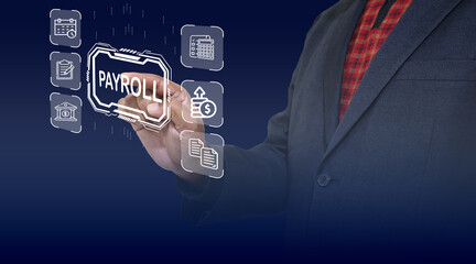 A payroll management idea. Employee salaries are paid, schedules are created, and payroll activities are completed efficiently
