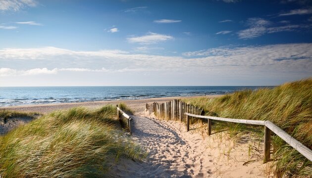 Path To The Beach And Ocean At The Baltic Sea