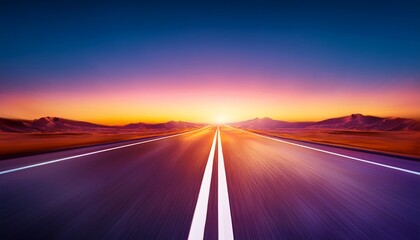 Neon Highway To The Sunset A Journey Of Light And Speed