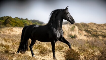 Ai Image Generated Black Stallion