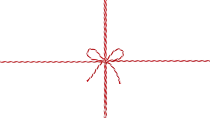 Red twine cross with bow