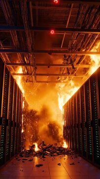 Fire breaks out in server room causing damage at tech facility during late night hours