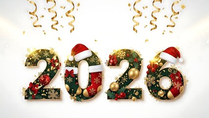 Celebrating New Year with festive decorations and confetti