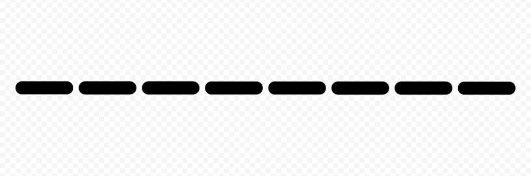 Horizontal dashed lines. Marker hand-drawn line border and scribble design elements. Lines hand drawn paint brush stroke. Vector isolated on black dash line