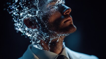 visionary fusion of the digital and physical a surreal aipowered businessmans holographic brain interface