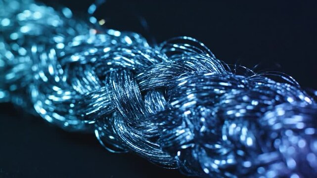 Copper wire rope with intricate braid pattern