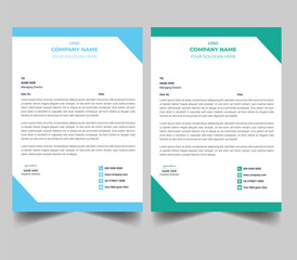 Obraz premium Modern and creative company business letterhead template with color variation bundle