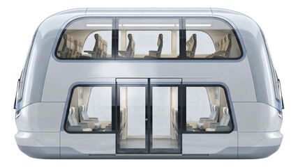 Obraz premium Two-level train car featuring upper and lower seating sections.