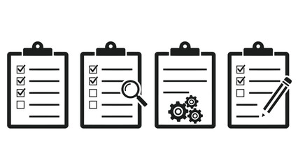 Clipboard Checklist Documents with Icons.