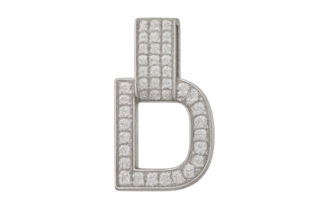 Diamond silver letter d pendant on transparent background
