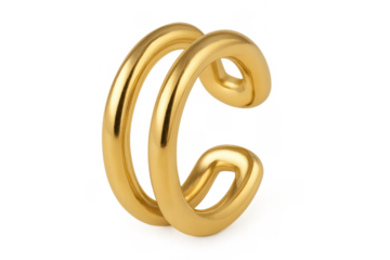 Golden ear cuff jewelry for fashion accessory