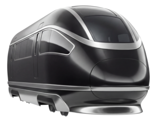 Sleek express train car featuring a unique black and silver design.