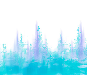 Watercolor autumn forest, silhouette of trees, bushes., Field. Country view.
Postcard, logo, card. A drawing with a reflection of a tree in the water and a glow, blurred. A trendy trend