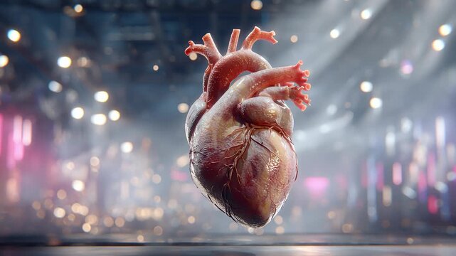 Anatomisches menschliches Herz &ndash; medizinische Darstellung mit symbolischer Tiefe