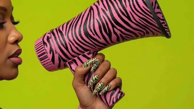 Vivid portrait of confident activist, Eye catching image showcasing strength and artistic expression