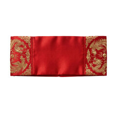 Traditional Chinese Red Silk Embroidery Sash Dragon Phoenix