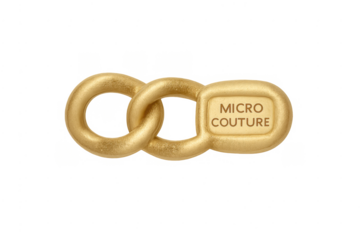 Gold micro couture chain link and ring connection