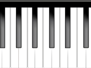 Naklejka premium Minimal black and white piano keys in a simple clipart style