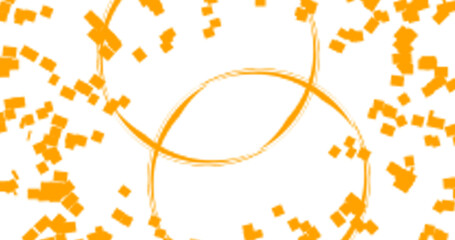 Vibrant orange particles swirling in dynamic abstract motion