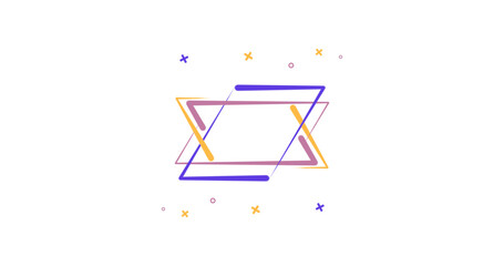 Vibrant geometric shapes in dynamic motion on black background