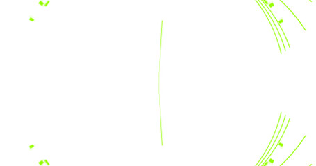 Neon green lines and shapes on black background