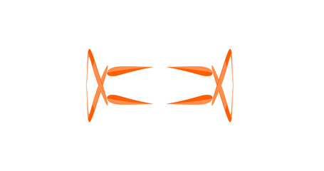 Vibrant orange abstract design on black background