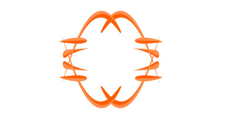 Vibrant orange abstract design on black background