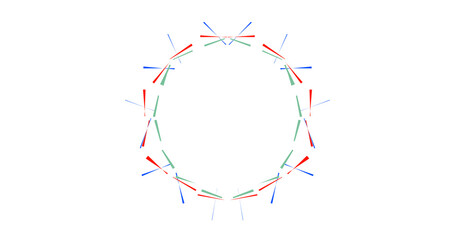 Vibrant colorful light trails form circular dynamic pattern