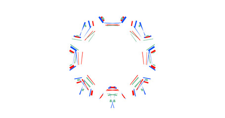 Vibrant neon light installation on black background