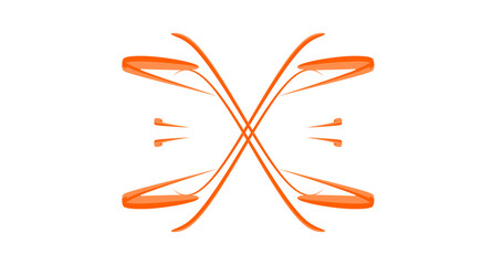 Vibrant orange abstract design on black background