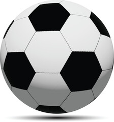 Fototapeta premium Classic soccer ball isolated on a transparent background, realistic football sports equipment