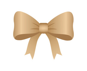 Light Brown Ribbon Bow Decorative Illustration