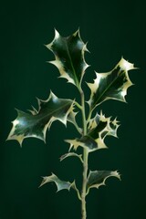 Christmas background with holly leaves or ilex