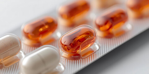 Glass Jar of Capsules Tipped Over