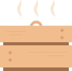 Wooden Dim Sum steaming basket illustration
